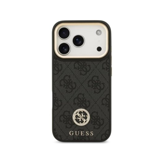 Capa para telemóvel Guess 4G Strass Polipele Preta MagSafe para iPhone 17 Pro