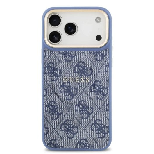 Guess Funda Para Iphone 17 Pro Max – Carcasa De Polipiel Azul Con Magsafe Y Logo Clásico, Diseño Elegante Y Ajuste Preciso