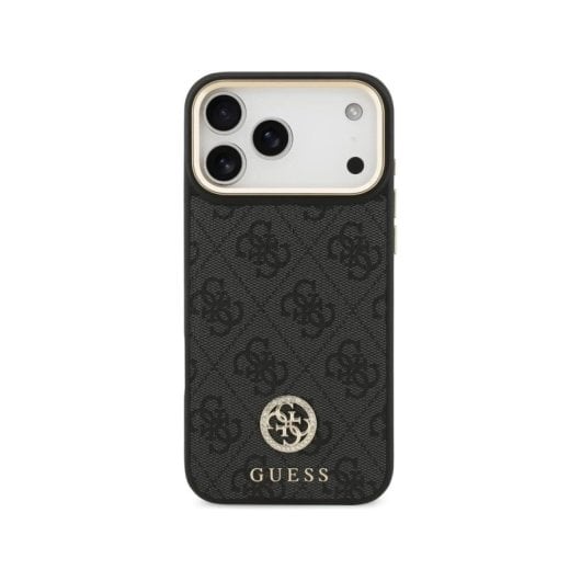 Funda para móvel Guess Polipele Preta Alça Larga Logo Strass para iPhone 17 Pro