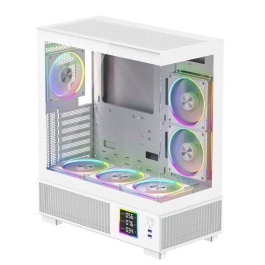 Caixa PC ProGaming Kian V2 Branca ATX Mid Tower 6 ventiladores ARGB