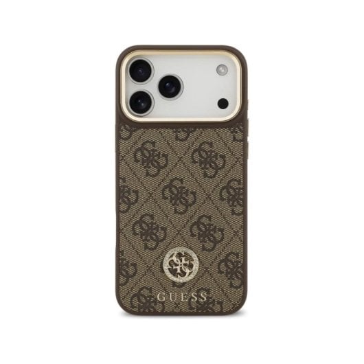 Funda für Handy Guess Polipiel Braun Logo Strass mit Breitem Riemen für iPhone 17 Pro