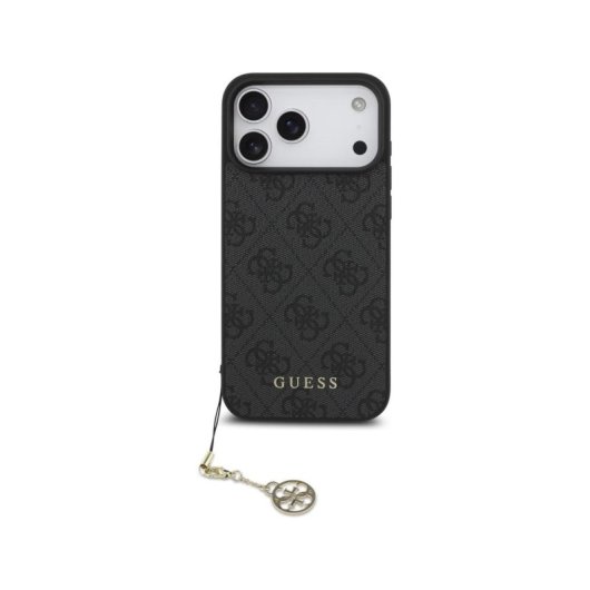 Guess Funda Para Iphone 17 Pro Max – Carcasa Negra Con Logo 4g Y Charm Dorado, Diseño Elegante Y Ajuste Preciso