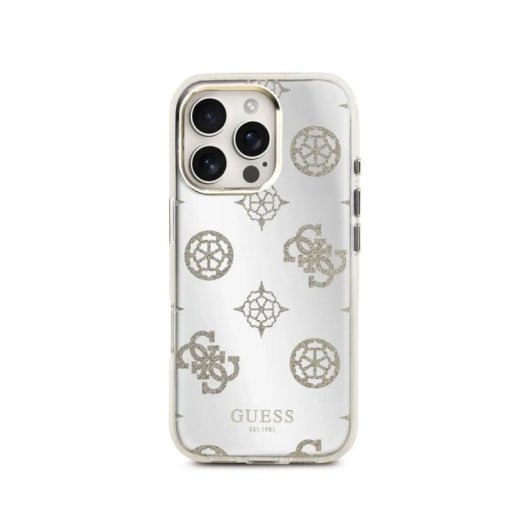 Funda para móvel Guess TPU Espelho Peônias Dourado MagSafe para iPhone 16 Pro Max