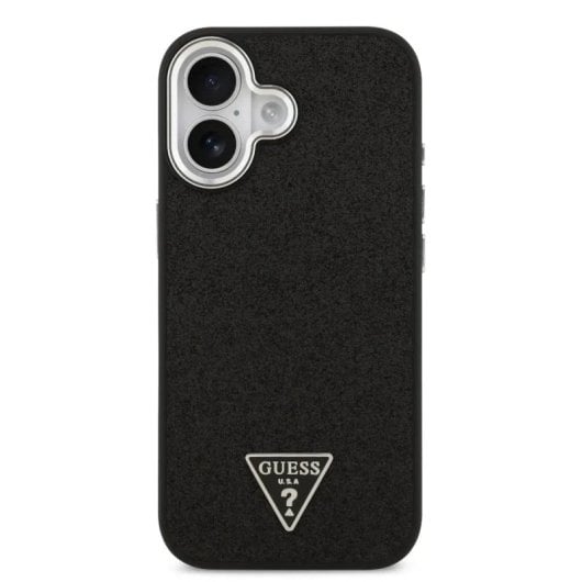 Guess Funda Para Iphone 17 – Carcasa De Polipiel Negra Con Purpurina Y Magsafe, Diseño Elegante Y Ajuste Preciso