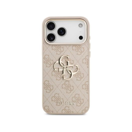 Guess Funda Para Iphone 17 Pro – Carcasa Rosa Con Gran Logo Clásico 4g Dorado, Diseño Elegante Y Ajuste Preciso