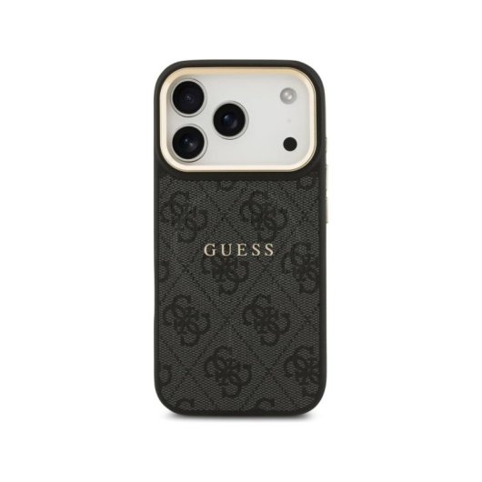 Guess Funda Para Iphone 17 Pro – Carcasa De Polipiel Negra Con Magsafe Y Logo Clásico, Diseño Elegante Y Ajuste Preciso