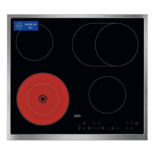 Placa Vitrocerámica AEG TN64RA06XB 7000W 4 Zonas Táctil Negra Integrada 60 cm