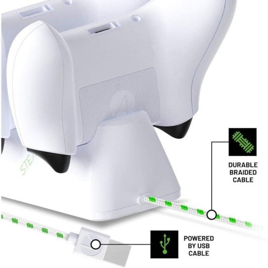 Chargeur de manettes Xbox Series S/X Stealth Twin Battery Packs & Dock Blanc