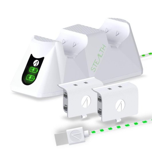 Chargeur de manettes Xbox Series S/X Stealth Twin Battery Packs & Dock Blanc