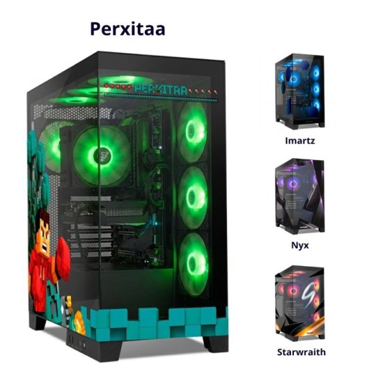 Torre PC NOX Hummer GLOCK ARGB Semitorre ATX Cristal Templado USB-C Negra By Perxitaa