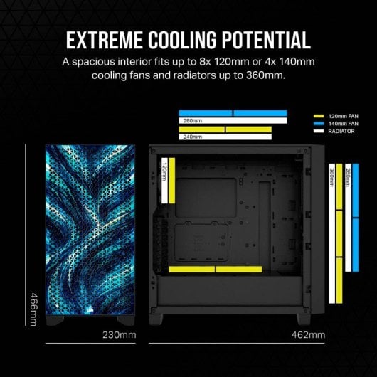 Corsair 3000D AIRFLOW Cristal Templado USB 3.0 Negra Sea Edition By PcCom