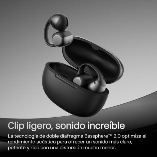 Casque Shokz OpenDots 2 sans fil Bluetooth Open Ear avec micro et charge sans fil noir