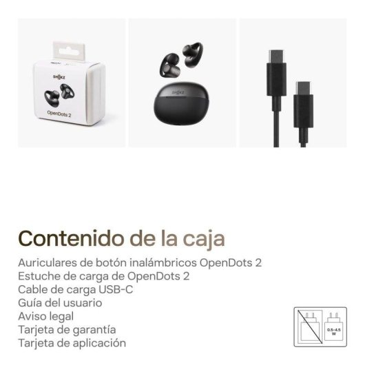 Casque Shokz OpenDots 2 sans fil Bluetooth Open Ear avec micro et charge sans fil noir