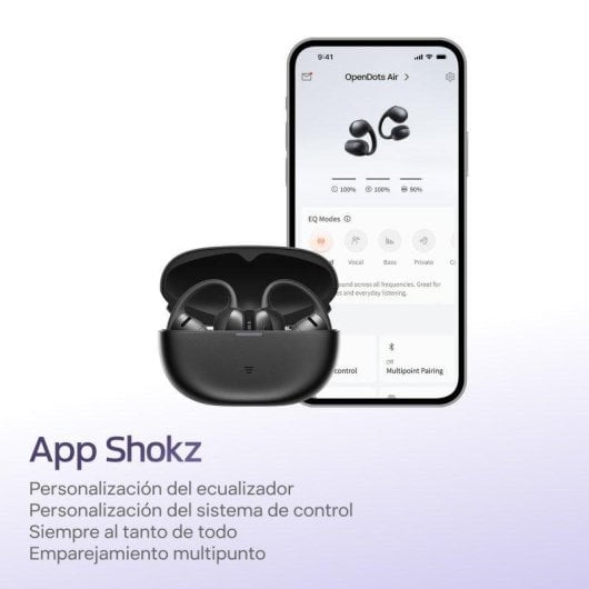 Auriculares Shokz OpenDots Air sem fios Bluetooth 6.1 design aberto preto