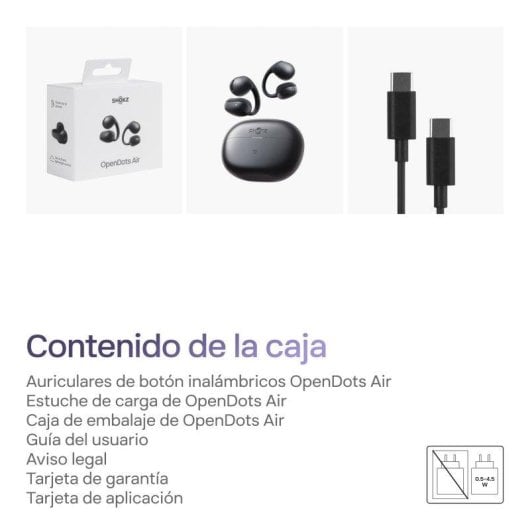 Auriculares Shokz OpenDots Air sem fios Bluetooth 6.1 design aberto preto