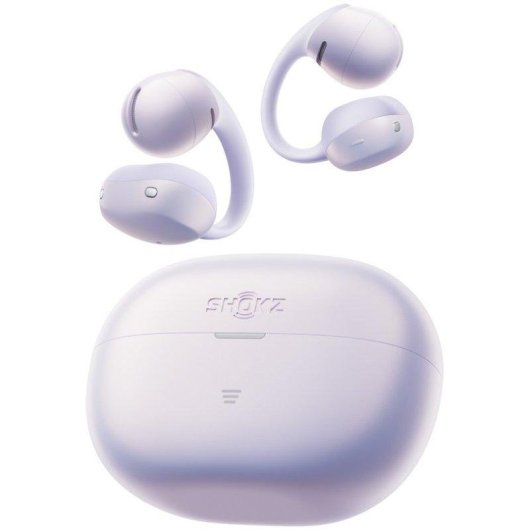 Auriculares Shokz OpenDots Air sem fios Bluetooth 6.1, design open-ear, roxo