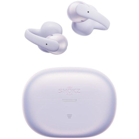 Auriculares Shokz OpenDots Air sem fios Bluetooth 6.1, design open-ear, roxo