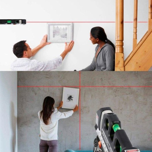 Nivel Láser Klack Multiuso con Flexómetro de 250 cm y Niveles de Burbuja