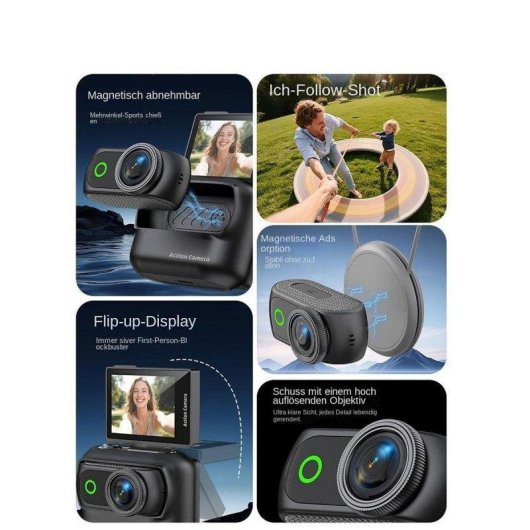 Cámara Mini Vlogging Klack Magnética 1080p Pantalla Abatible WiFi