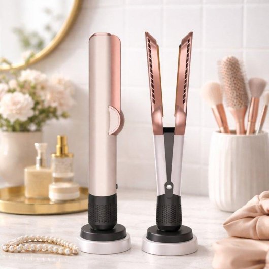 Plancha de Pelo Profesional Klack 2 en 1 Iónica Antiencrespamiento Seco y Húmedo Rosa