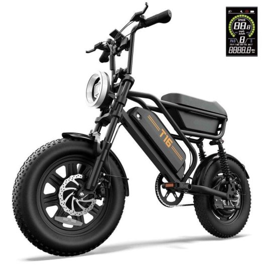 Bicicleta Eléctrica Urlife T16 500W 48V 13Ah 16" Negro