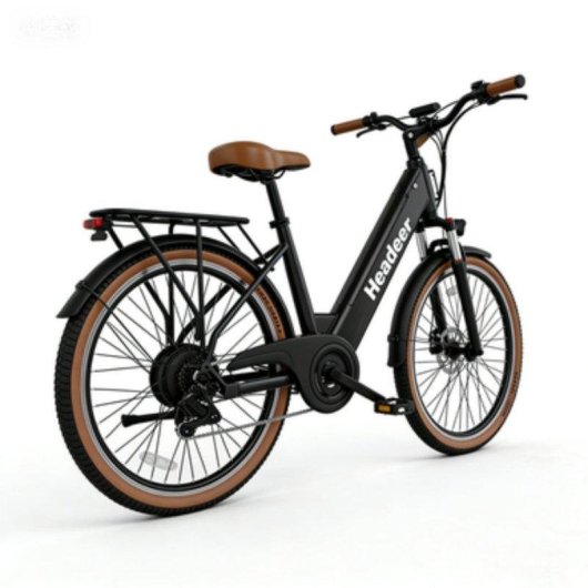 Bicicleta Eléctrica Headeer BD26195 Motor 350W Batería 48V 26" Frenos Disco Negro