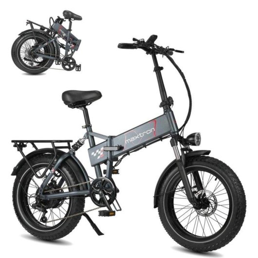 Bicicleta Elétrica Maxturn Polaris 500W 48V13ah 20" Freios a Disco por Cabo Cinzento