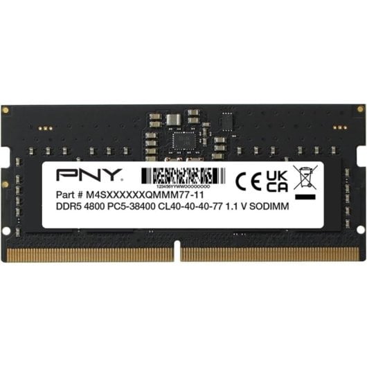Mémoire RAM PNY 16Go 1x16Go DDR5 4800MHz CL40 SODIMM 262 broches