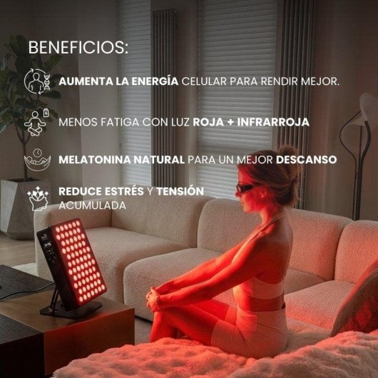 Panel de Luz Roja e Infrarroja Wellbeinn Redinn 78 LEDs 134 mW/cm²