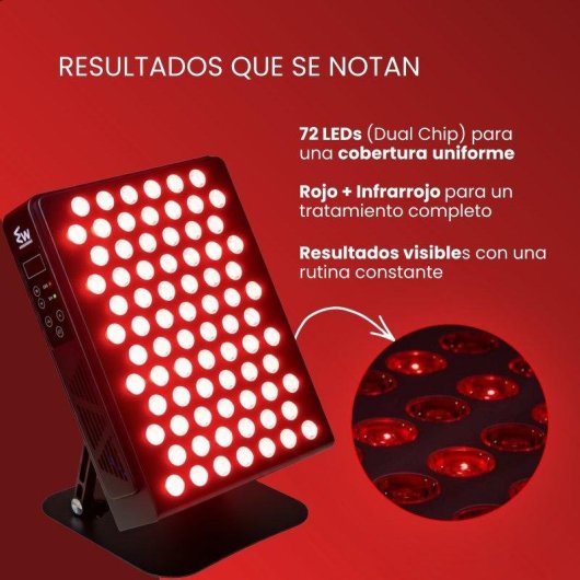Panel de Luz Roja e Infrarroja Wellbeinn Redinn 78 LEDs 134 mW/cm²