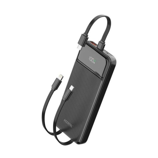 Bateria Externa Accetel Carga Rápida 10000mAh 22.5W PD+QC3.0 Preto
