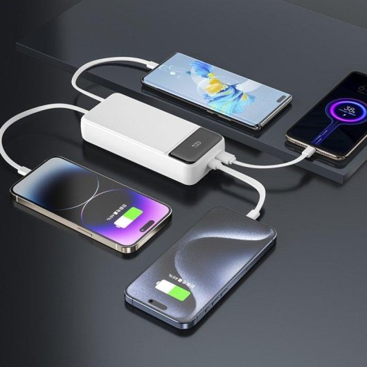 Bateria Externa Accetel Carga Rápida 10000mAh 22.5W PD+QC3.0 Branca