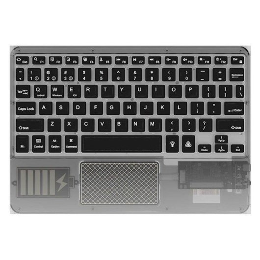 Teclado Royal Bailey Z33 Bluetooth Preto QWERTY Inglês para iOS Android Windows