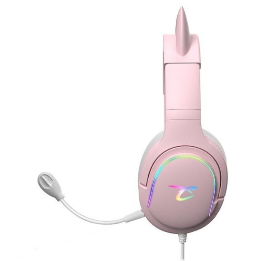 Auriculares Subsonic SA5684-1 com fio RGB microfone boom gaming rosa over ear