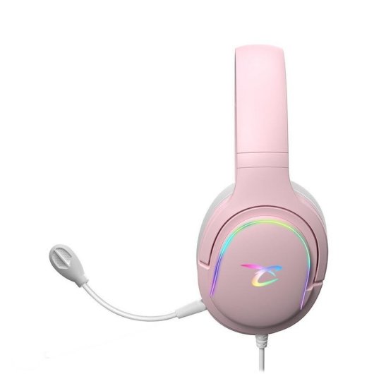 Auriculares Subsonic SA5684-1 com fio RGB microfone boom gaming rosa over ear