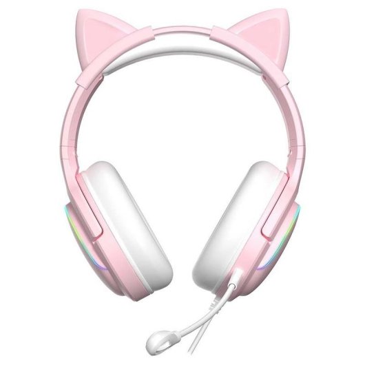 Auriculares Subsonic SA5684-1 com fio RGB microfone boom gaming rosa over ear