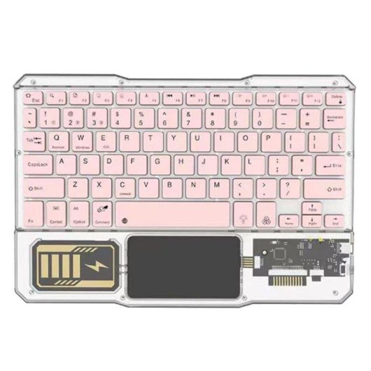 Teclado Royal Bailey Kb-333 Bluetooth ultrafino ligero con batería recargable rosa