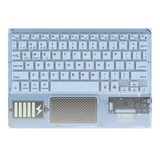 Teclado Royal Bailey Z33 Bluetooth ultrafino leve ABS azul QWERTY inglês