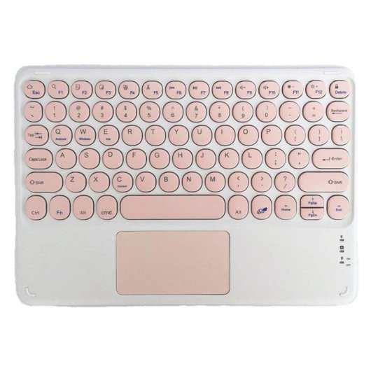 Teclado Royal Bailey 250c Bluetooth ultrafino ligero para iOS Android Windows 9,7-10,1" rosa