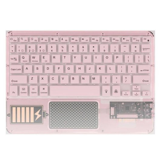 Teclado Royal Bailey Z33 Bluetooth ultrafino ligero con batería recargable rosa
