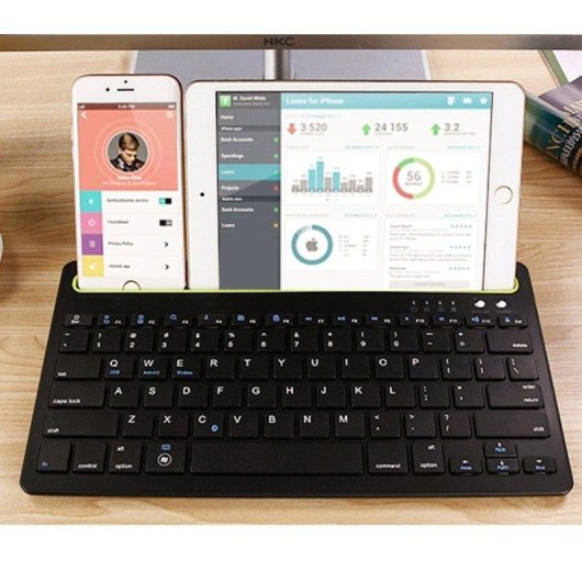 Teclado Royal Bailey RK908 Bluetooth ultrafino ligero QWERTY inglés con batería recargable
