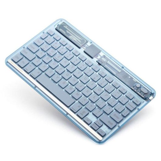 Teclado Royal Bailey XK030D Bluetooth Azul QWERTY ultrafino e leve