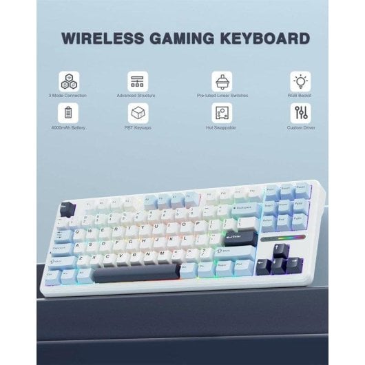 Tastiera Autrucker F87 75% Wireless Hot Swappable RGB modalità tripla