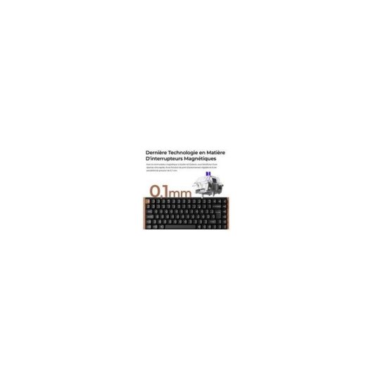 Clavier Keychron K2 HE Magnétique Compact Bluetooth 5.2 RGB Bois Noir AZERTY