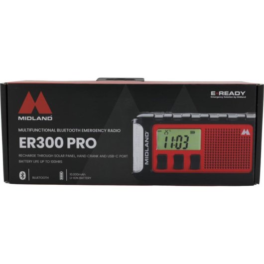Radio de Emergencia Midland ER 300 Pro Bluetooth Solar