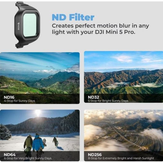 Filtro Set Freewell All Day DJI Mini 5 Pro 6x ND16 ND32 ND64 ND256 ND512 ND1000