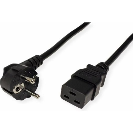 Cabo de Alimentação Roline C19 CEE 7/7 0,8 m PVC Preto 16 A Reto