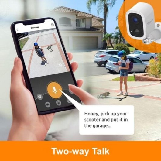 Sensor de Movimento Toucan TWC400S Wi-Fi Exterior Áudio Visão Noturna
