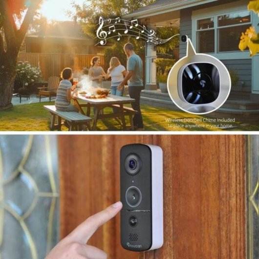Videoporteiro WiFi Toucan TVD300V-ML 140° Visão Noturna Controle por Voz