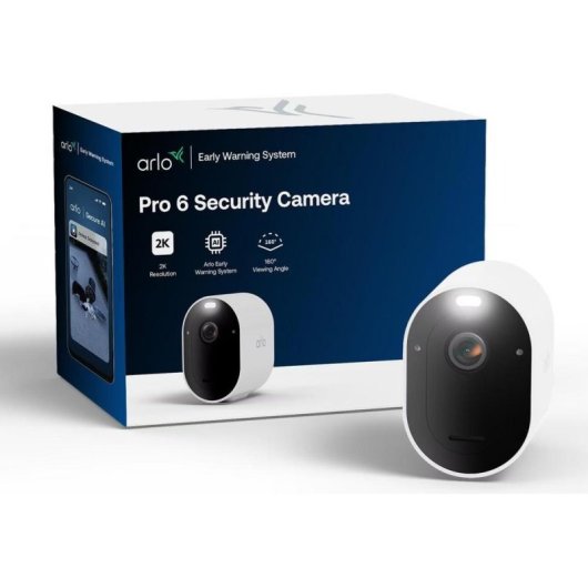 Câmera de vigilância Arlo Pro 6 2K Visão Noturna Interna e Externa Alarme Áudio Bidirecional